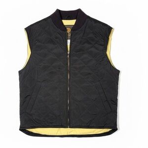 Loro Piana Vintage Y2K Dark Quilted Vest with Yellow Interior Nwot